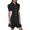 image:imageKarl Lagerfeld Womens Collared Short Puffed Sleeve Above the Knee Sheath DressBlack
