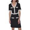 image:imageKarl Lagerfeld Womens Contrasting Colors Knit Buttons Aline DressBlackSoft White