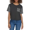 image:imageKarl Lagerfeld Womens Cropped Tweed Detail TopBlack