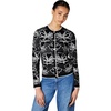 image:imageKarl Lagerfeld Womens Floral Detail Iconic Cardigan SweaterBlackSoft White