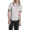 image:imageKarl Lagerfeld Womens Logo Collared Neck Polo SweaterBisqueBlack