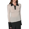 image:imageKarl Lagerfeld Womens Long Sleeve Collared Flared Sleeves Gold Buttons SweaterBirchBlack
