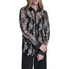 image:imageKarl Lagerfeld Womens Long Sleeve Collared Whimsical All Over Floral Lace Button DownBlackBisque