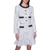 image:imageKarl Lagerfeld Womens Long Sleeve Contrast Grid Cropped Two Pockets Tweed JacketSoft White Black