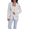 image:imageKarl Lagerfeld Womens Long Sleeve Jacket with Bold Stripes and Embroidery AccentsSoft WhiteFrench Beige