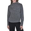 image:imageKarl Lagerfeld Womens Long Sleeve Mock Neck Crystal Button SweaterDusk Grey Heather