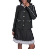 image:imageKarl Lagerfeld Womens Long Sleeve Tweed Polished Statement JacketBlack