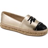 image:imageKarl Lagerfeld Womens Millicent Flat Espadrille Slip on Flat with LogoWhite GoldBlack