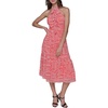 image:imageKarl Lagerfeld Womens Multi Color Sleevelss Mock Neck Midi DressSunset Coral Multi