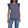 image:imageKarl Lagerfeld Womens Nautical Ruffle Sleeve Striped BlouseNaval AcademySoft White