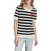 image:imageKarl Lagerfeld Womens Pearl Detail Sequin Flower Stripes SweaterSoft WhiteBlack