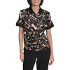 image:imageKarl Lagerfeld Womens Printed Camp Shirt with Sewing ThemeBlack Combo