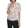 image:imageKarl Lagerfeld Womens Printed Camp Shirt with Sewing ThemeSoft White Multi