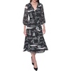 image:imageKarl Lagerfeld Womens Printed Crinkle Chiffon Tie Waist Aline Maxi DressBlackBirch Combo
