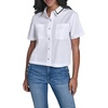 image:imageKarl Lagerfeld Womens Short Sleeve Collared Neck Emboriderd Collar Camp ShirtWhite
