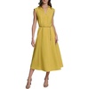 image:imageKarl Lagerfeld Womens Short Sleeve Collared Neck Floral Ottoman Midi Chain Belt DressLemon Chrome