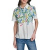 image:imageKarl Lagerfeld Womens Short Sleeve Collared Neck Placed Floral Button DownSoft White Combo