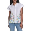 image:imageKarl Lagerfeld Womens Short Sleeve Collared Neck Placed Floral Button DownWhite