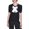 image:imageKarl Lagerfeld Womens Short Sleeve Crew Neck Bow SweaterBlackSoft White