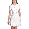 image:imageKarl Lagerfeld Womens Short Sleeve Crew Neck Scuba Crepe Aline Flounce Hem DressSoft White