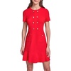 image:imageKarl Lagerfeld Womens Short Sleeve Crew Neck Scuba Crepe Aline Flounce Hem DressTomato