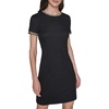 image:imageKarl Lagerfeld Womens Short Sleeve Knit Tweed Aline DressBlack