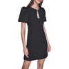 image:imageKarl Lagerfeld Womens Short Sleeve Round Neck with Keyhole Textured Jacquard DressBlack