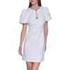 image:imageKarl Lagerfeld Womens Short Sleeve Round Neck with Keyhole Textured Jacquard DressSoft White