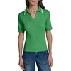 image:imageKarl Lagerfeld Womens Short Sleeve VNeck Crochet Collar SweaterGarden GreenSoft White