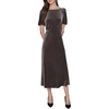 image:imageKarl Lagerfeld Womens Short Sleeve Velvet Pinstripe Midi DressEspresso Multi
