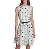 image:imageKarl Lagerfeld Womens Sleeveless Belted Drop Waist Mini DressSoft WhiteBlack