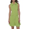 image:imageKarl Lagerfeld Womens Sleeveless Collared Button Front Aline Mini DressSnap Pea