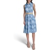 image:imageKarl Lagerfeld Womens Sleeveless Collared Neck All Over Floral Denim Belted Midi DressMedium Wash