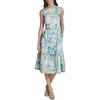image:imageKarl Lagerfeld Womens Sleeveless Crew Neck All Over Whimsy Print Tie Back Midi DressSky Blue Multi