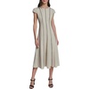 image:imageKarl Lagerfeld Womens Sleeveless Crew Neck Linen Midi Contrast Seaming DressBisqueBlack