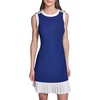 image:imageKarl Lagerfeld Womens Sleeveless Crew Neck Scuba Crepe Pleated Flounce Aline DressMaritimeSoft White