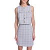 image:imageKarl Lagerfeld Womens Sleeveless Crew Neck Tweed Popover Button Detail DressMystic Blue Multi