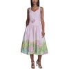 image:imageKarl Lagerfeld Womens Sleeveless Drop Waist Midi Dress with Flower Applique BeltPink SherbetTea Green Combo