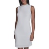 image:imageKarl Lagerfeld Womens Sleeveless Embellished Neckline Scuba Crepe a Line DressSoft White