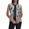 image:imageKarl Lagerfeld Womens Sleeveless Printed TieNeck BlouseFresh MintBlack Multi
