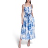 image:imageKarl Lagerfeld Womens Sleeveless Rope Belt Aline Maxi DressPorcelain Blue Multi