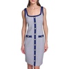 image:imageKarl Lagerfeld Womens Sleeveless Scoop Neck Knit Front Buttons Sheath DressMaritimeSoft White