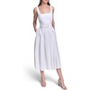 image:imageKarl Lagerfeld Womens Sleeveless Scoop Neck Linen Fit and Flare Midi DressSoft White