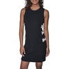 image:imageKarl Lagerfeld Womens Sleeveless Side Bows Scuba Crepe Sheath DressBlackSoft White