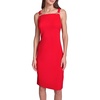 image:imageKarl Lagerfeld Womens Sleeveless Square Neck Scuba Crepe Bow Detail Sheath DressTomato