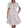 image:imageKarl Lagerfeld Womens Whimsical Short Sleeve Midi Dress with Front TieSoft White Multi