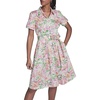 image:imageKarl Lagerfeld Womens Whimsical Short Sleeve Midi Dress with Front TieSoft WhitePink Carnation Multi