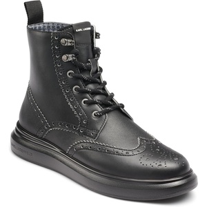 image:imageKARL LAGERFELD Mens Side Zip Rubber Sole Wingtip BootBlack