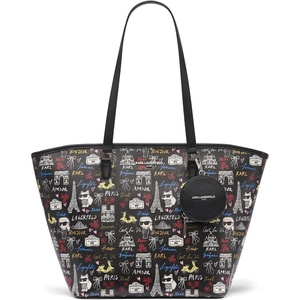 image:imageKARL LAGERFELD Womens Adele in Paris Tote BagBlack Multi Combo