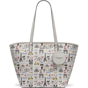 image:imageKARL LAGERFELD Womens Adele in Paris Tote BagWinter White Multi